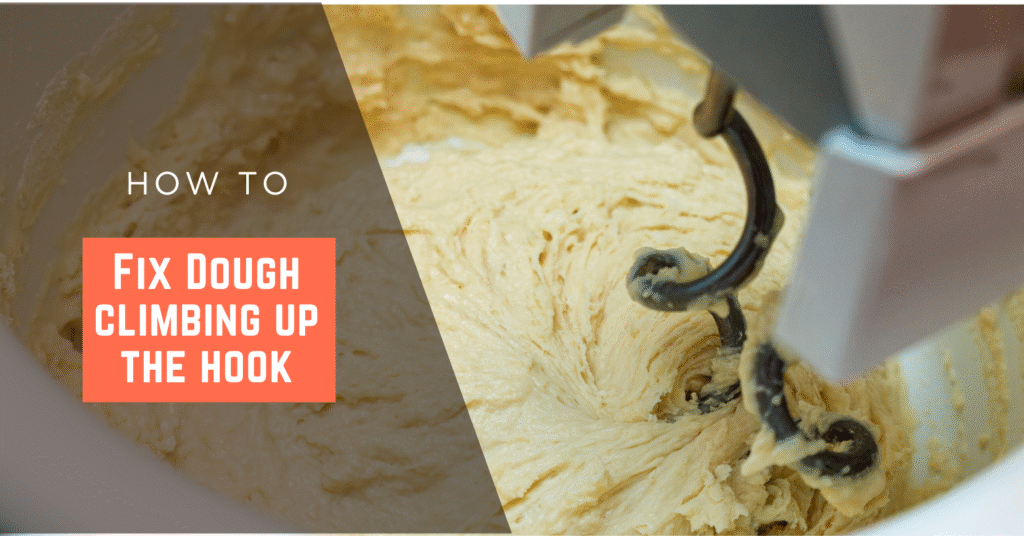 a mixer kneading dough