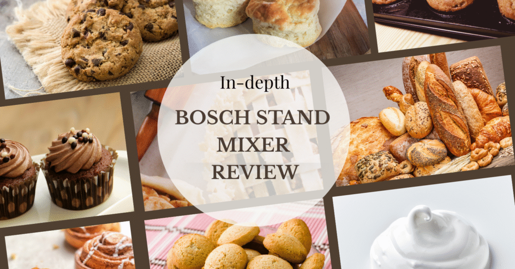 a collection of different baked goods representing what the Bosch Universal stand mixer can tackle